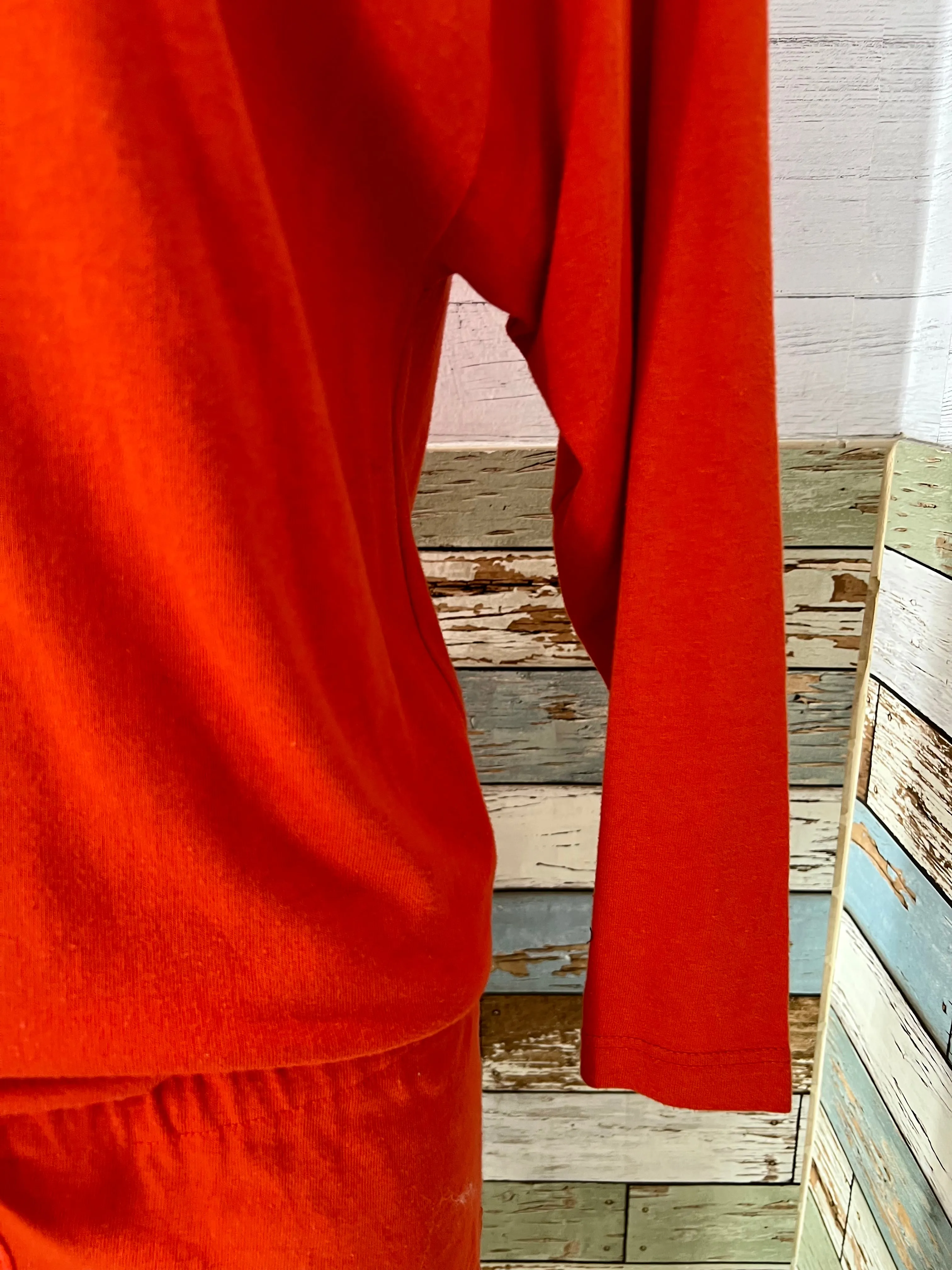 90’s Orange Long Turtle Neck With Cinch Strap Sweater by Croquet Club