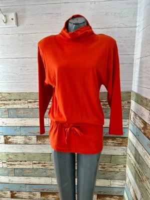 90’s Orange Long Turtle Neck With Cinch Strap Sweater by Croquet Club