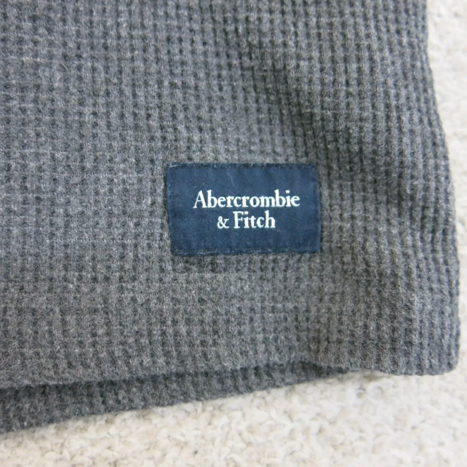 Abercrombie & Fitch Womens Henley T Shirt Top Long Sleeve Logo Gray Size X Large