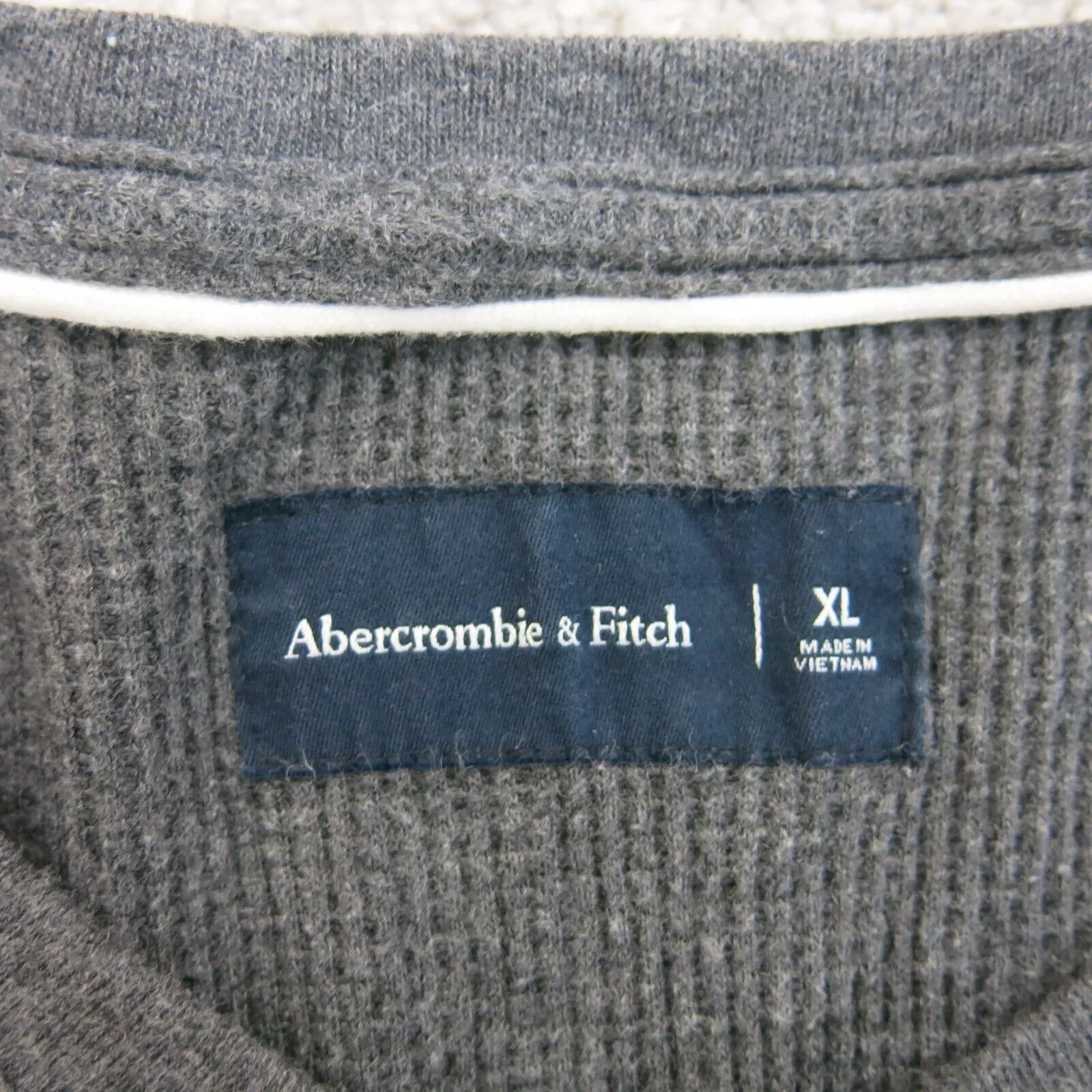 Abercrombie & Fitch Womens Henley T Shirt Top Long Sleeve Logo Gray Size X Large