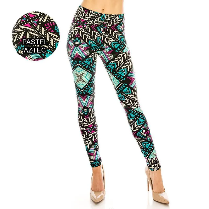 Abstract & Tribal Patterned Ultra Soft Leggings (Regular/Plus Size)