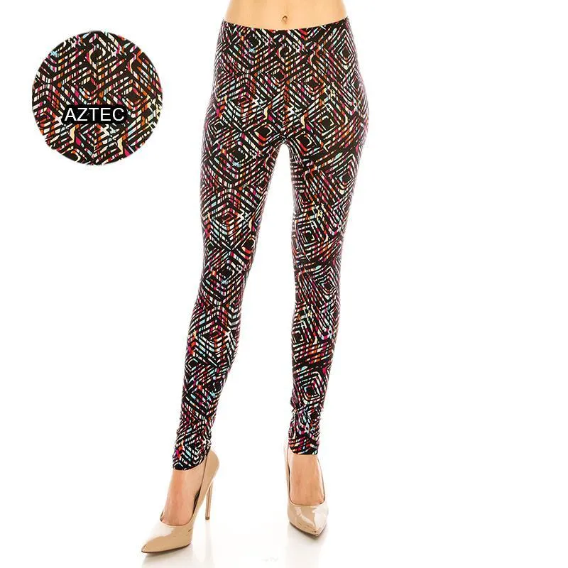 Abstract & Tribal Patterned Ultra Soft Leggings (Regular/Plus Size)