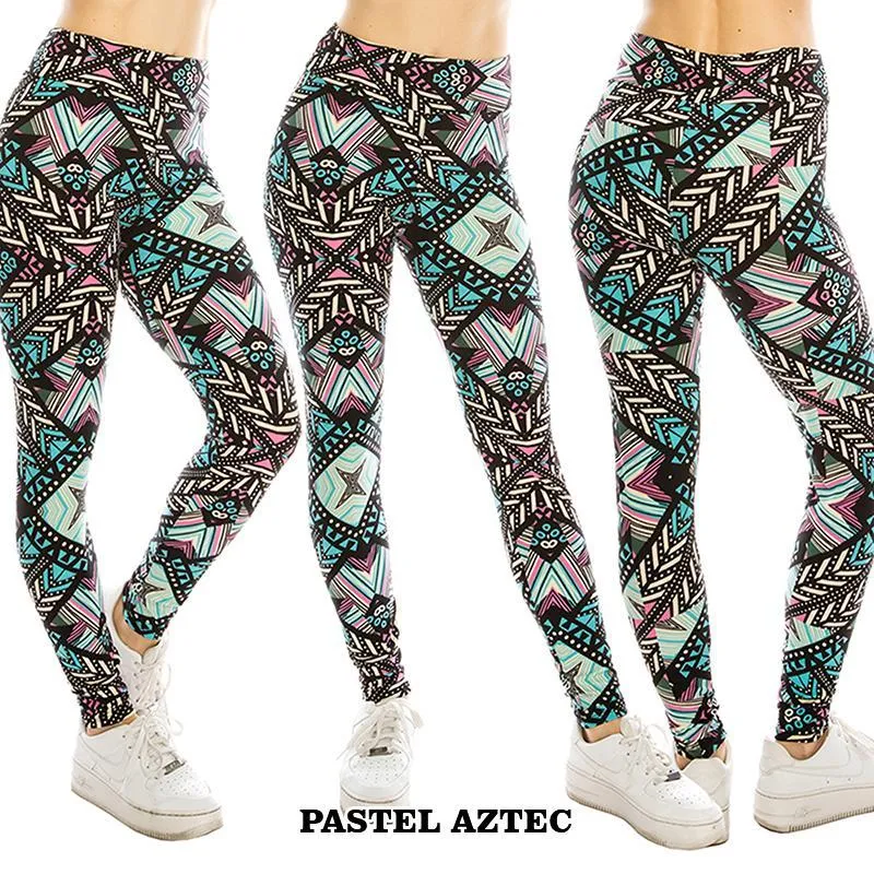 Abstract & Tribal Patterned Ultra Soft Leggings (Regular/Plus Size)