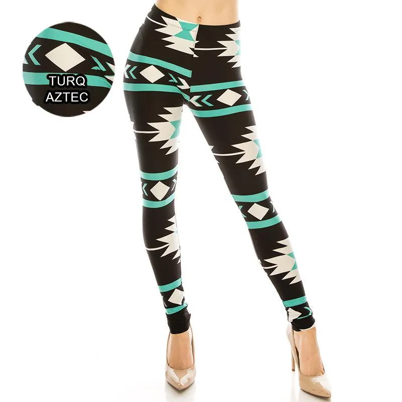 Abstract & Tribal Patterned Ultra Soft Leggings (Regular/Plus Size)