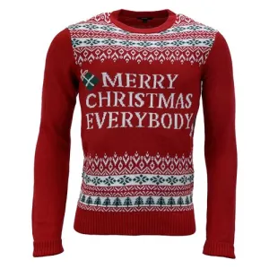 Adults 3XL Red Christmas Sweater – Unisex Festive Crew Neck with Ribbed Cuffs, Hem & Long Sleeves