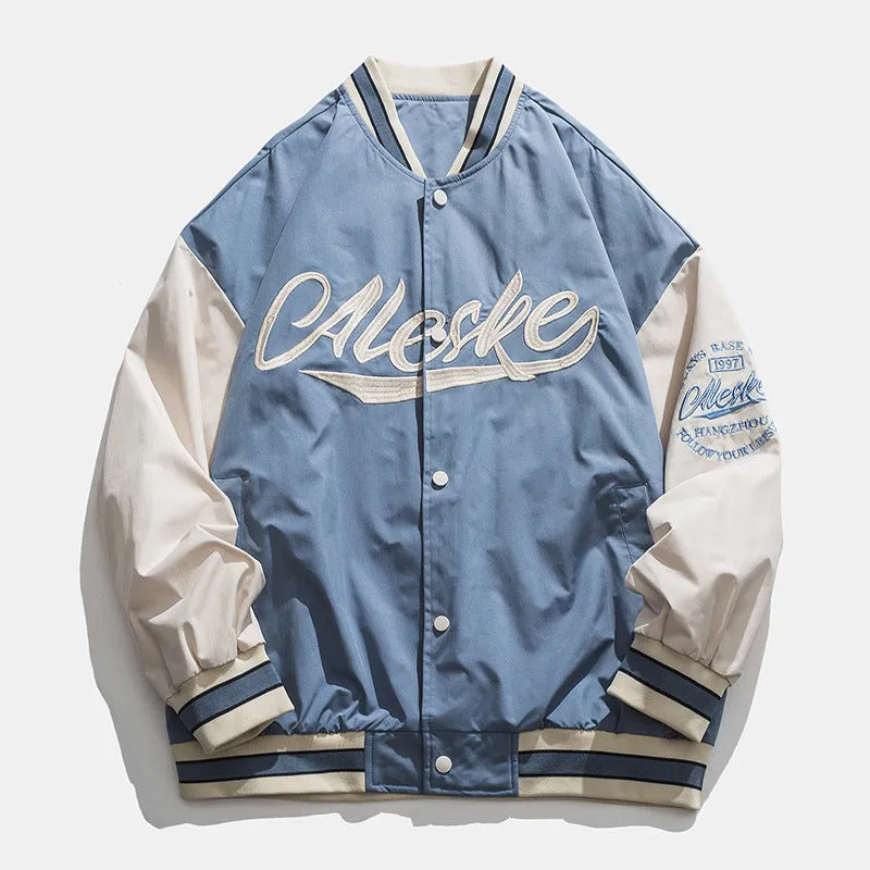 Alaska Varsity Jacket Autumn Couple Wear Men and Women Baseball Uniform Hip Hop Loose Casual