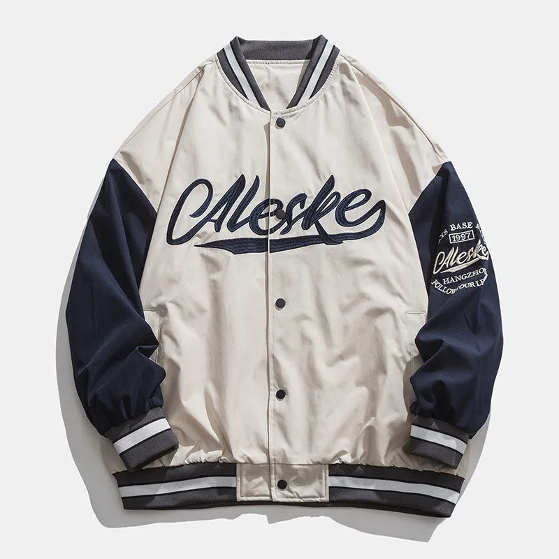 Alaska Varsity Jacket Autumn Couple Wear Men and Women Baseball Uniform Hip Hop Loose Casual