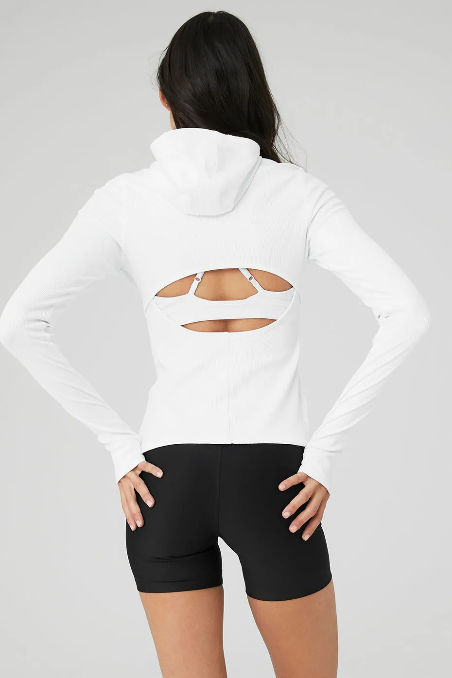 Alosoft Ribbed Frontrunner Long Sleeve - White