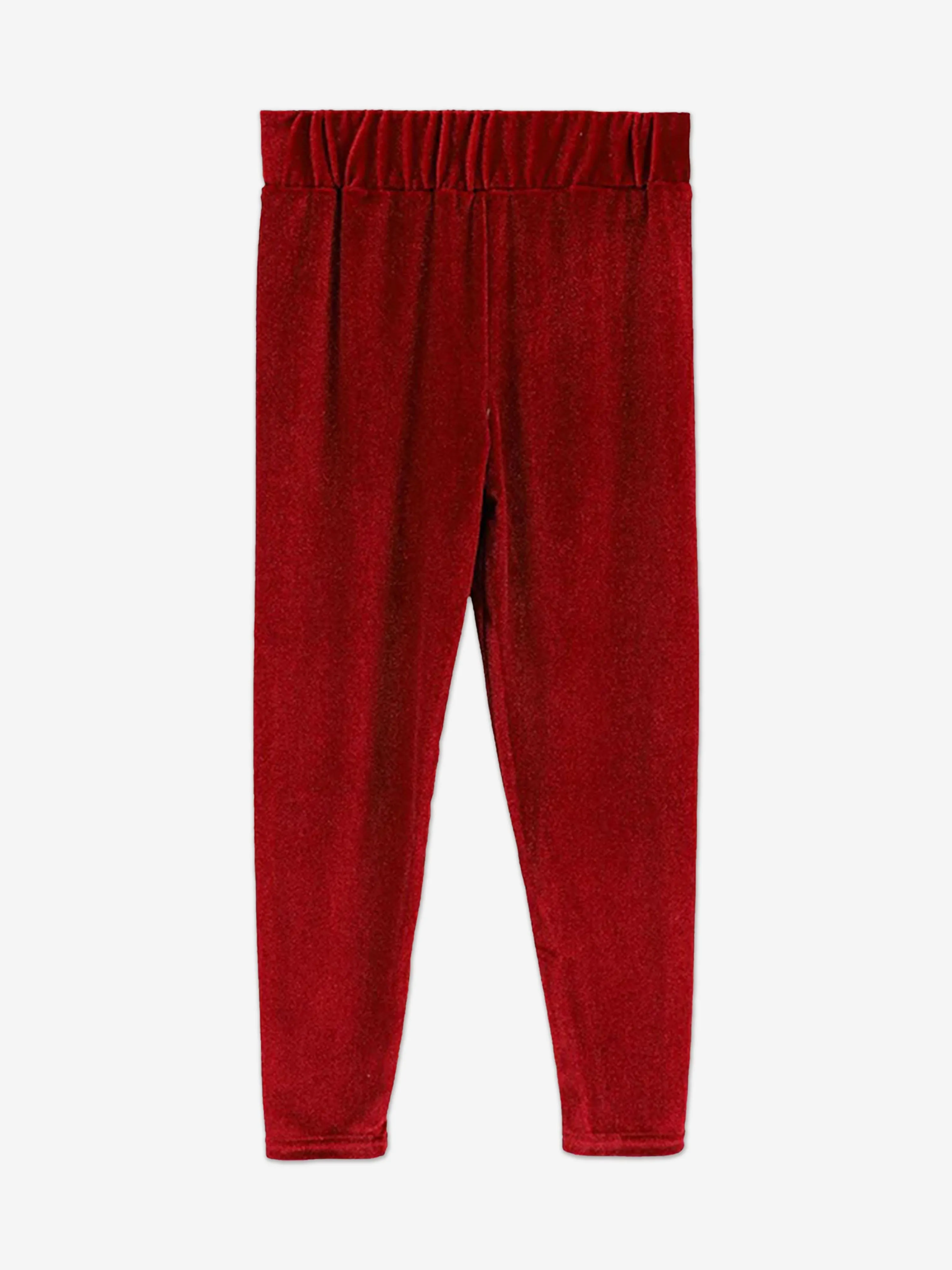 Angels Face Girls Finella Velveteen Leggings Set in Red