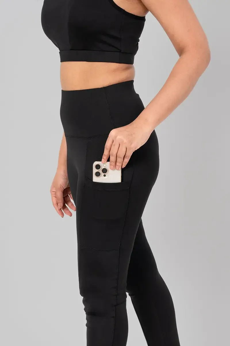 Anywhere Women's Leggings with Side Pockets - Black