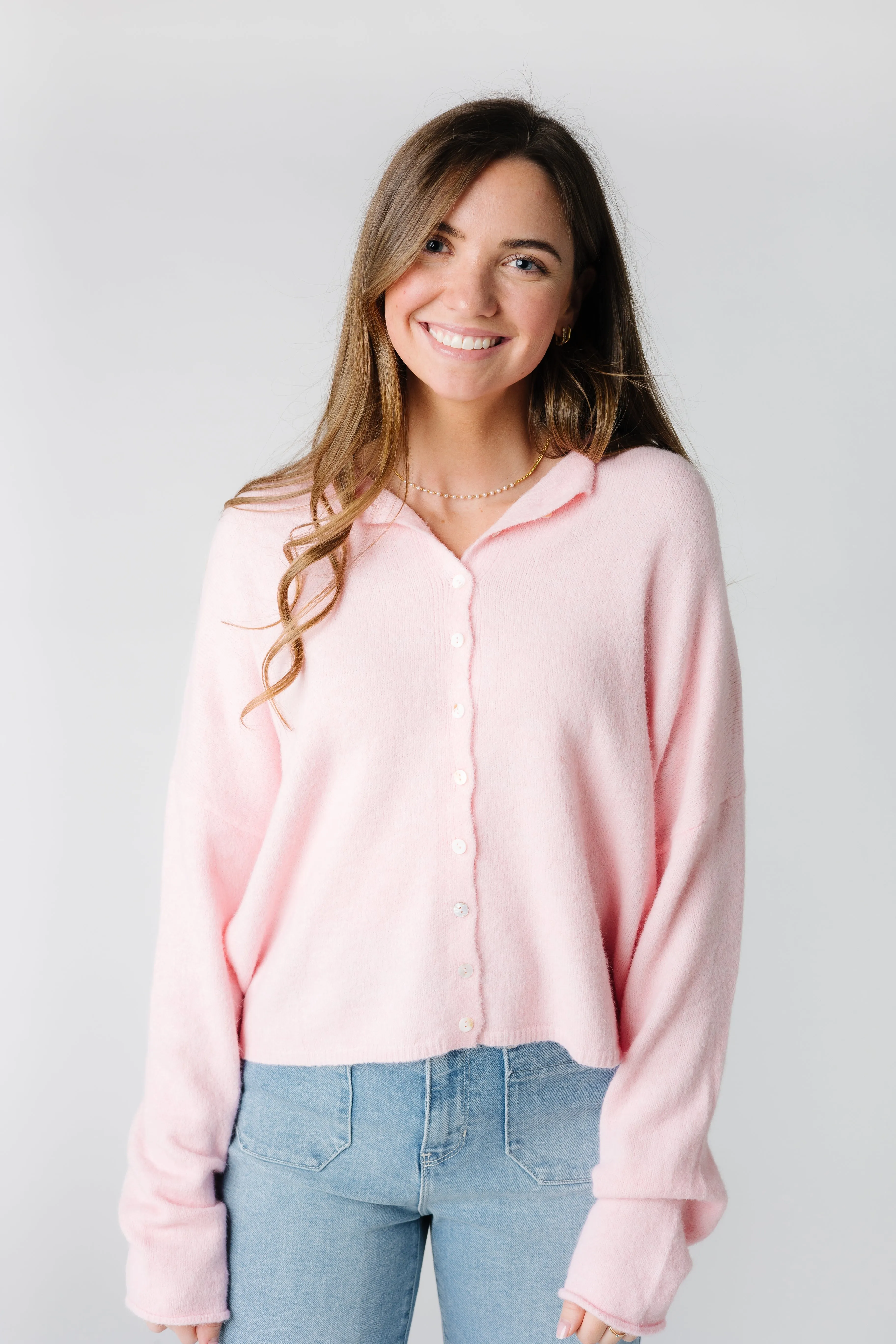 Aria Soft Cardigan - Baby Pink