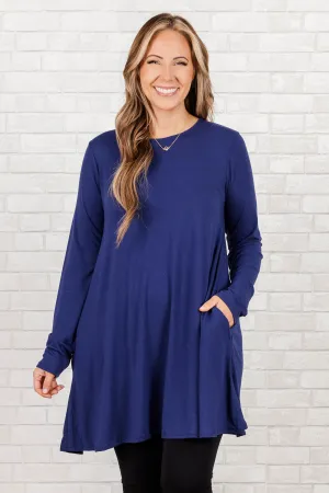 As Long As You're Here Tunic, Light Navy