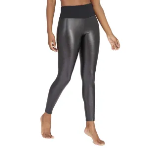 Assets by Spanx Women's All Over Faux Leather Leggings Black XLarge