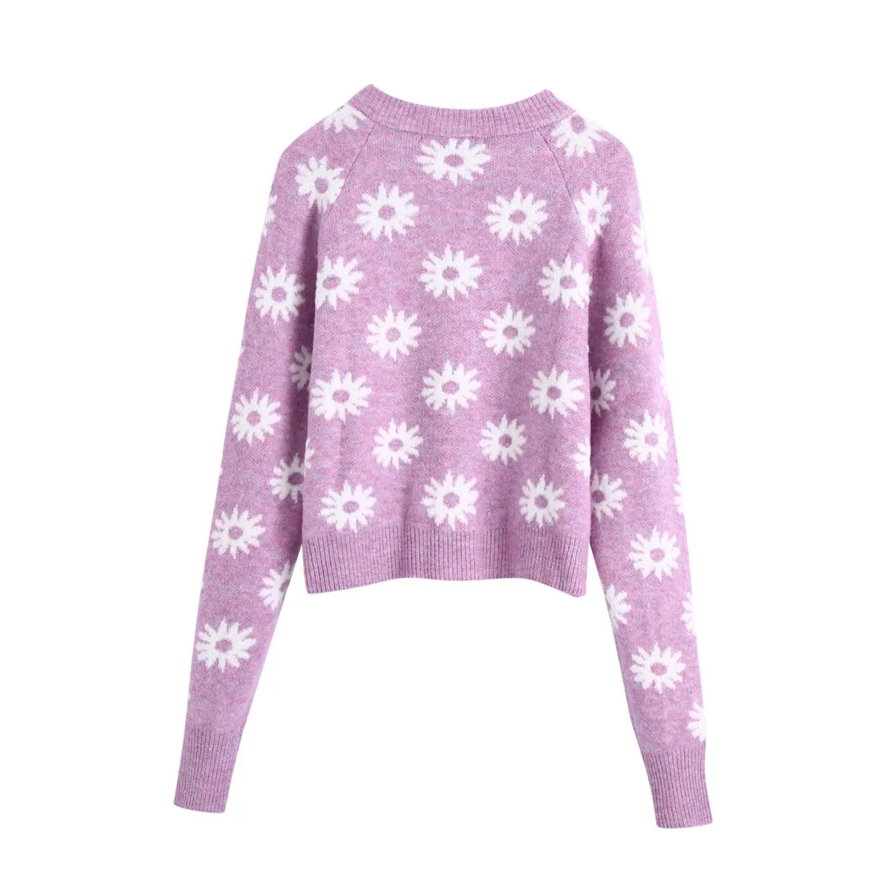 Autumn flower-shaped decorative women's cardigan  1351