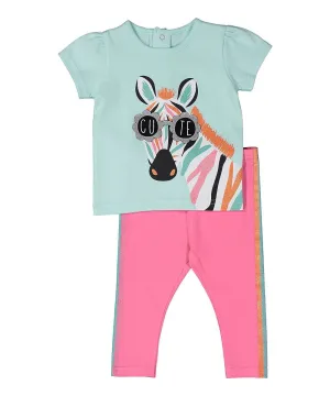 Baby Girl's T-Shirt & Leggings Set - Zebra