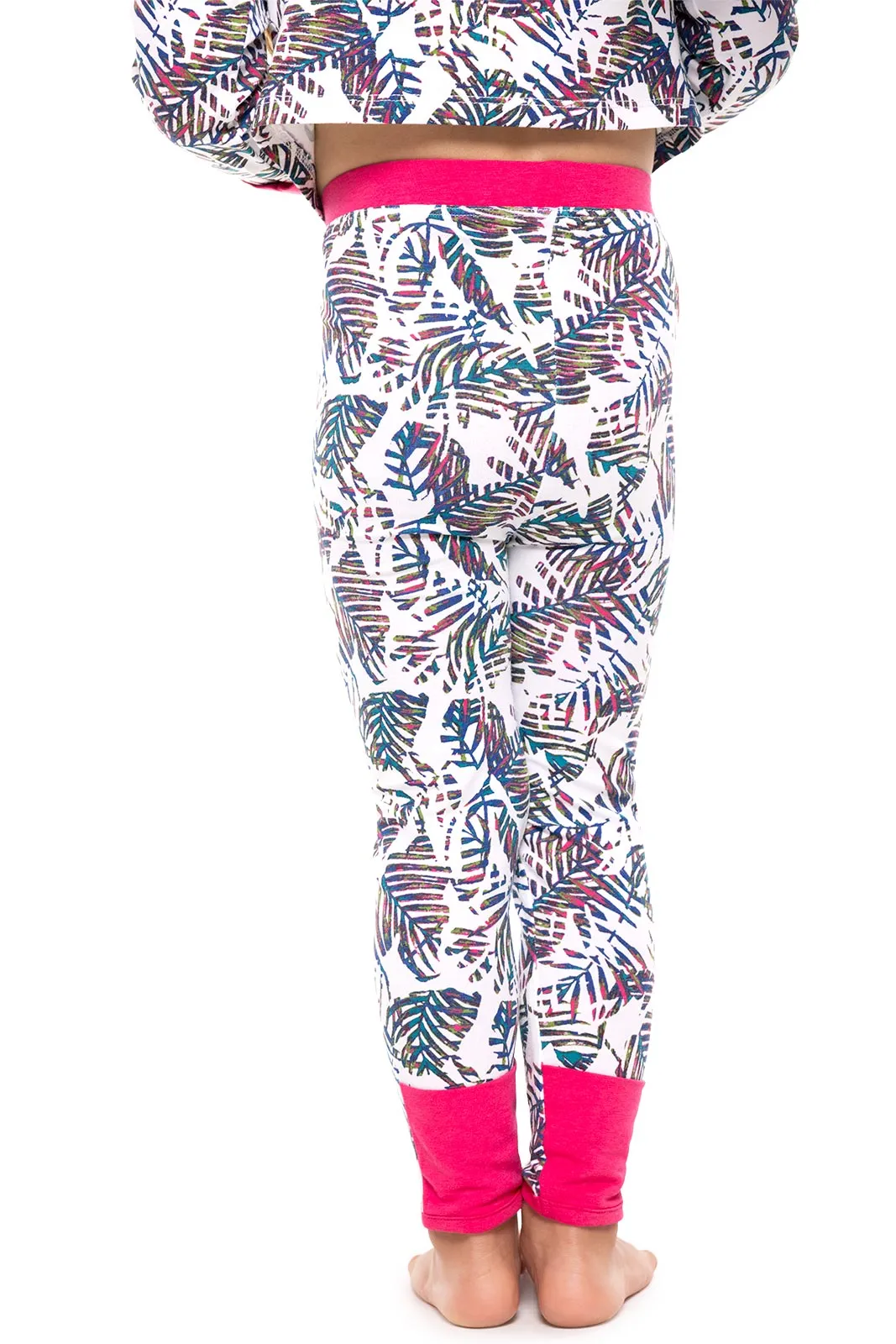 Baby LumaLeo Leggings  |  Magnolia Pink Beach Leaves