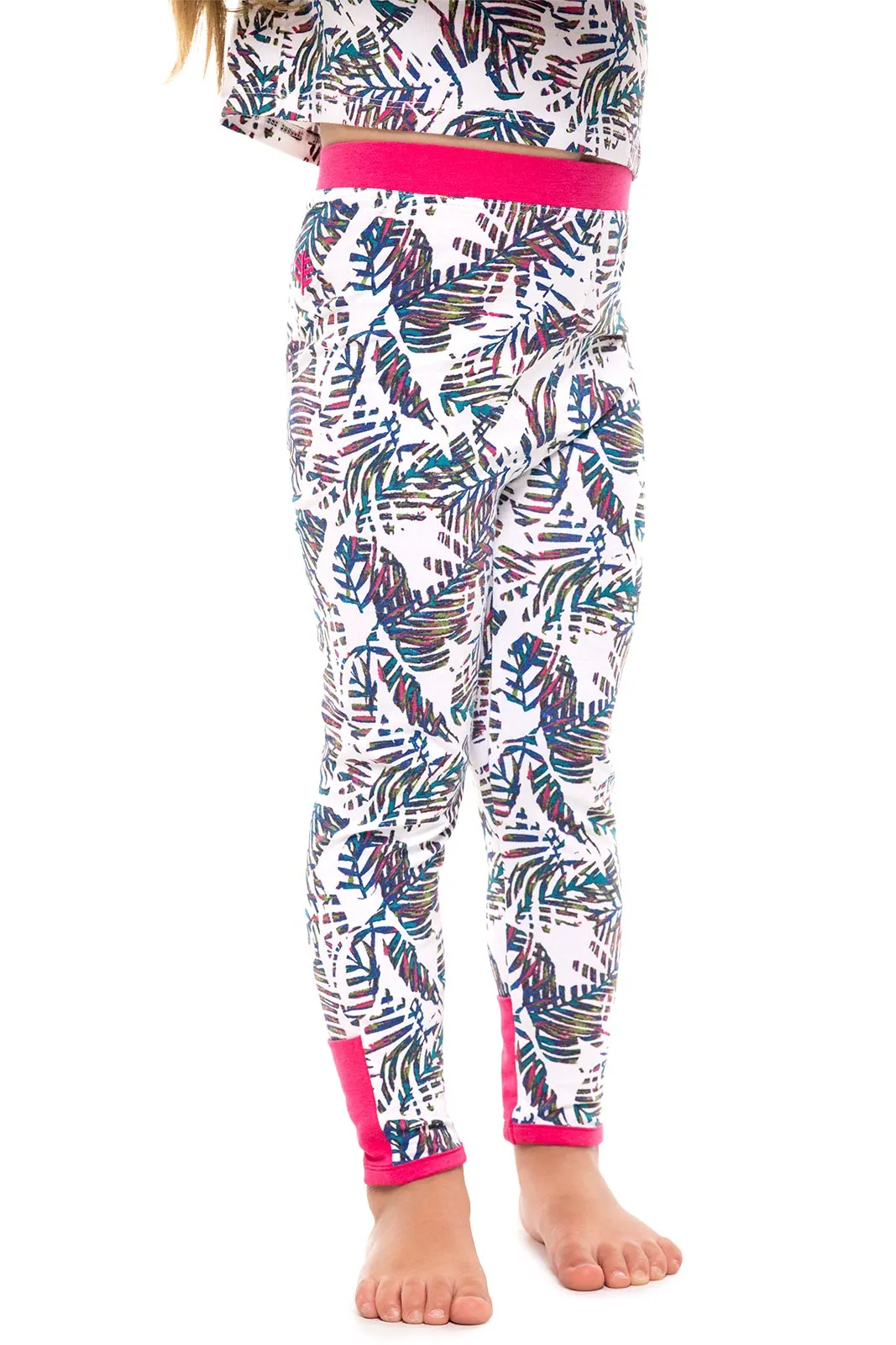 Baby LumaLeo Leggings  |  Magnolia Pink Beach Leaves