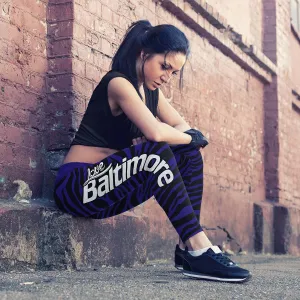 Baltimore Football Striped Leggings