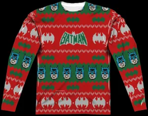 Batman Ugly Christmas Faux Sweater Long Sleeve Tee