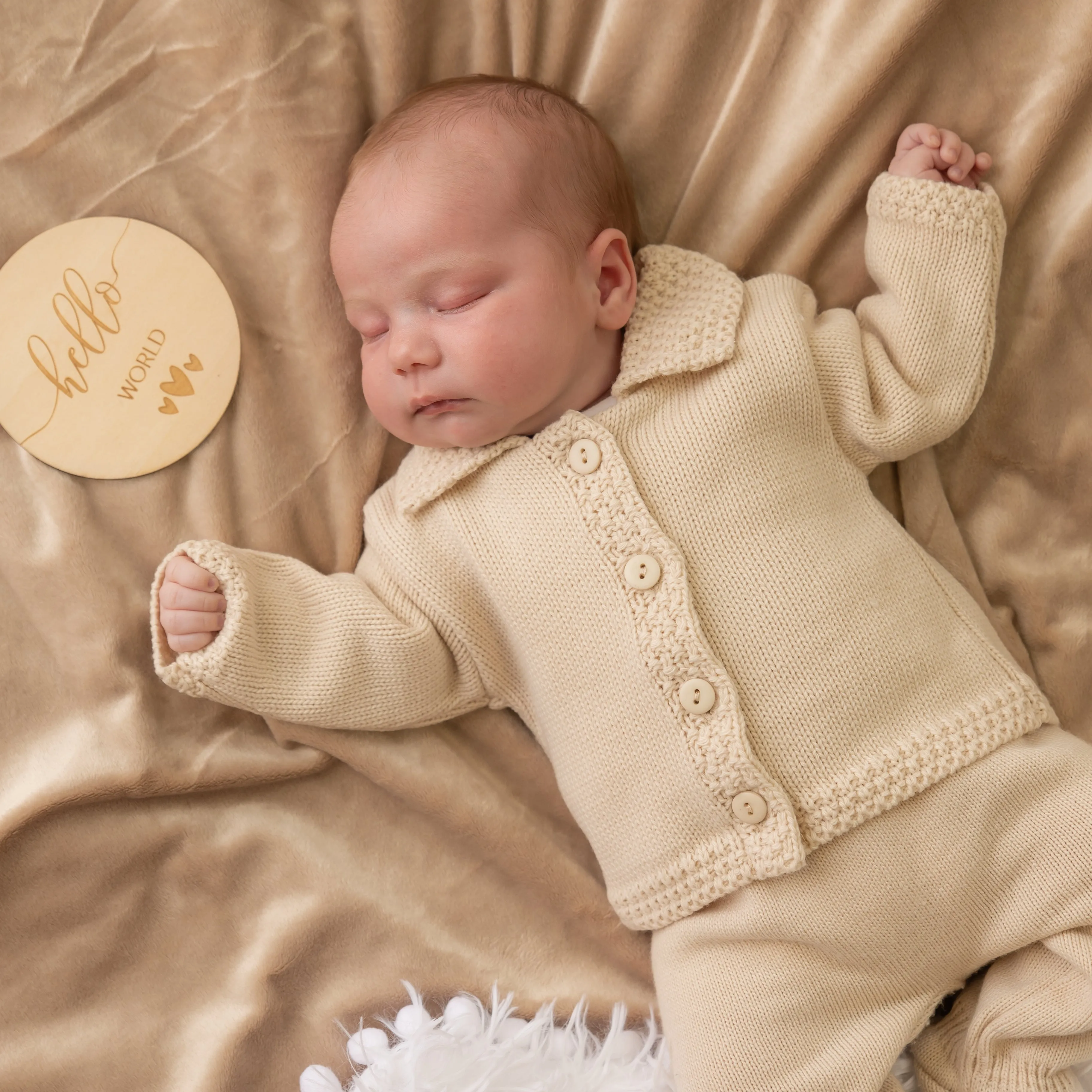 Beige Buttoned Cardigan