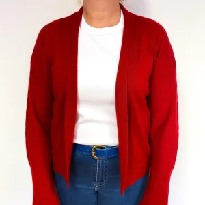 Berry Red Cashmere Edge to Edge Cardigan Large