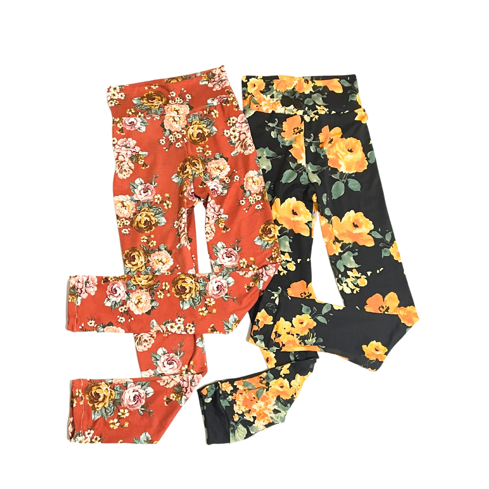 Black Floral Leggings For Girls