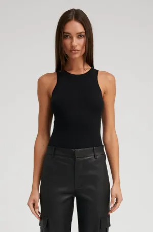 Black Ultra Fine Cashmere Racer Tank