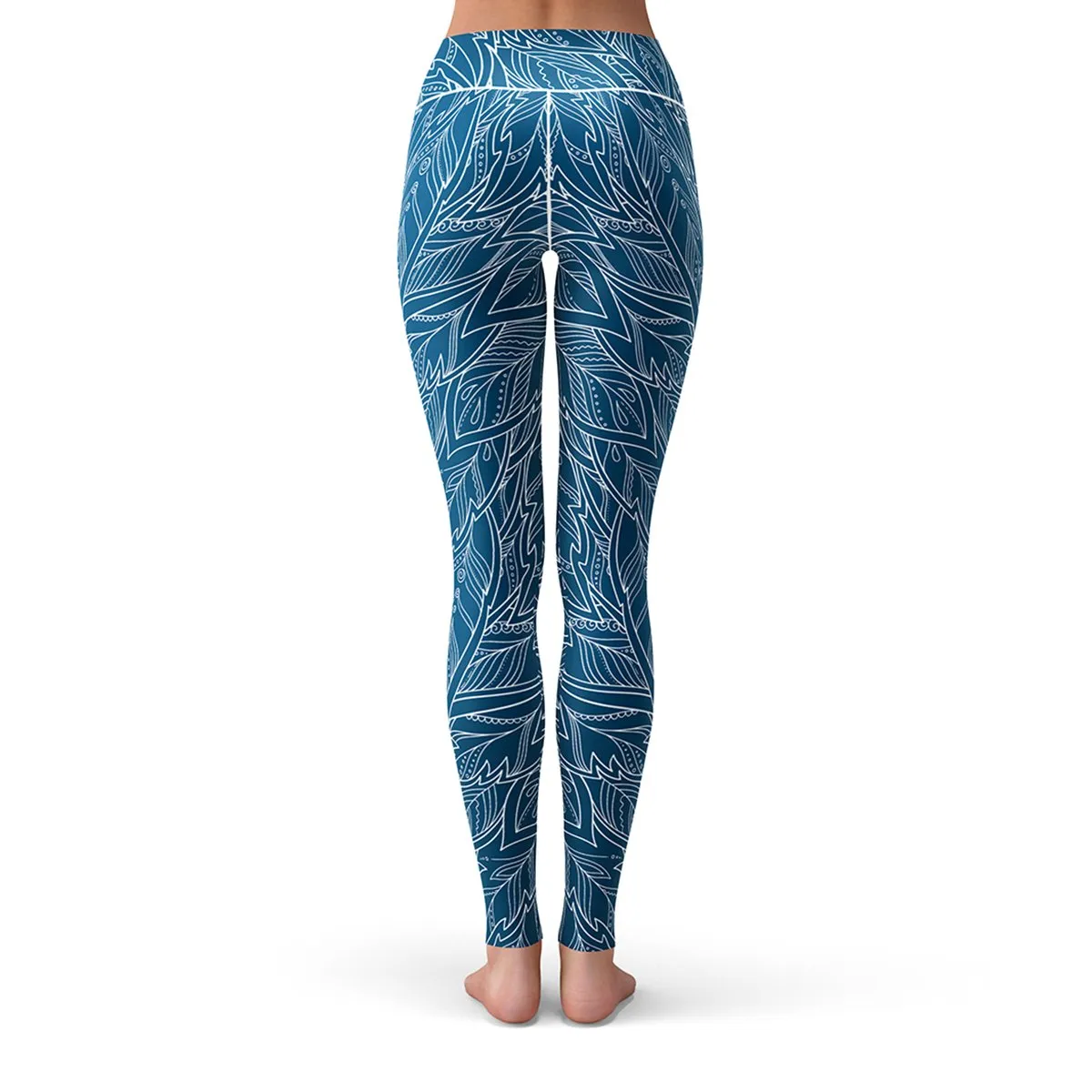 Blue Feather Leggings