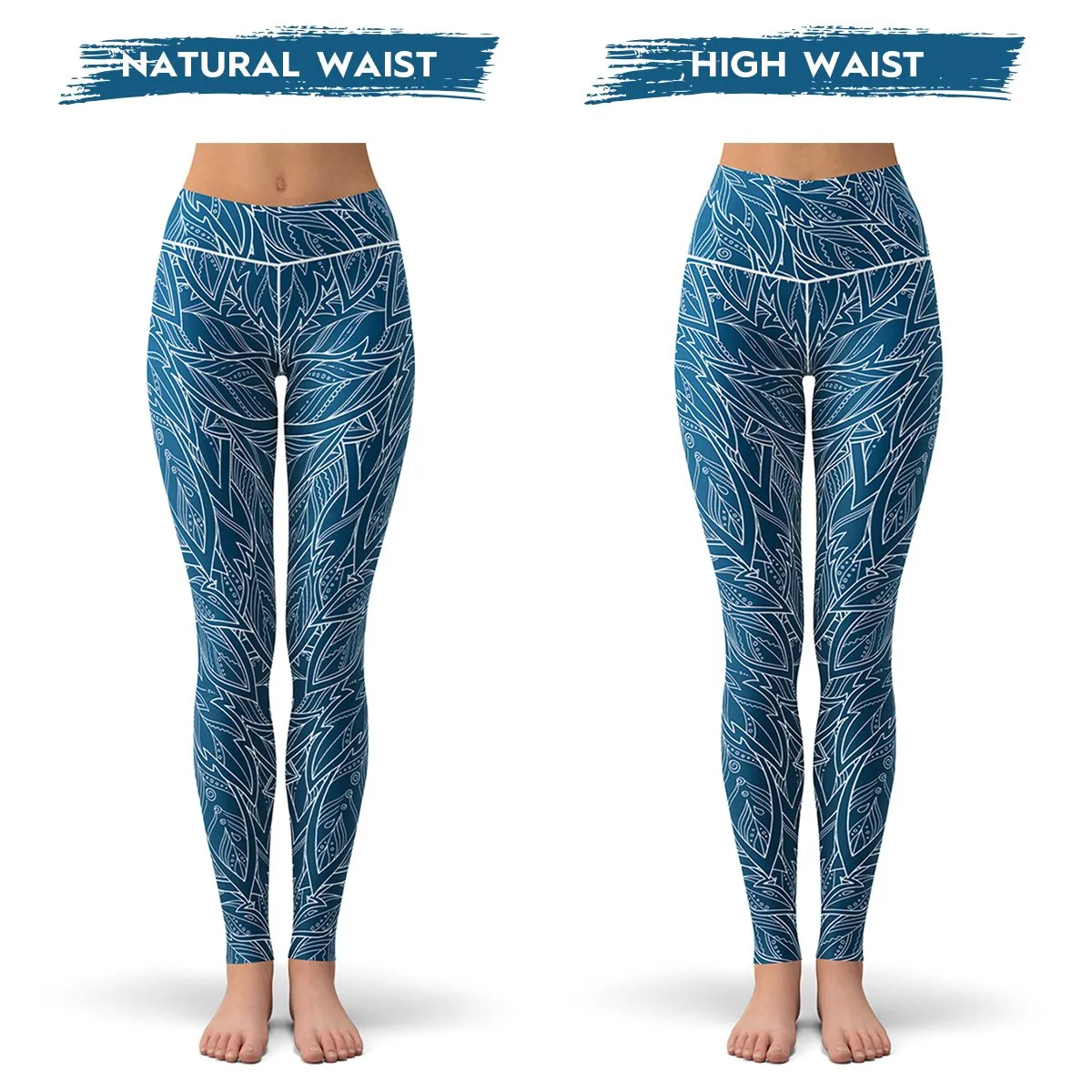 Blue Feather Leggings