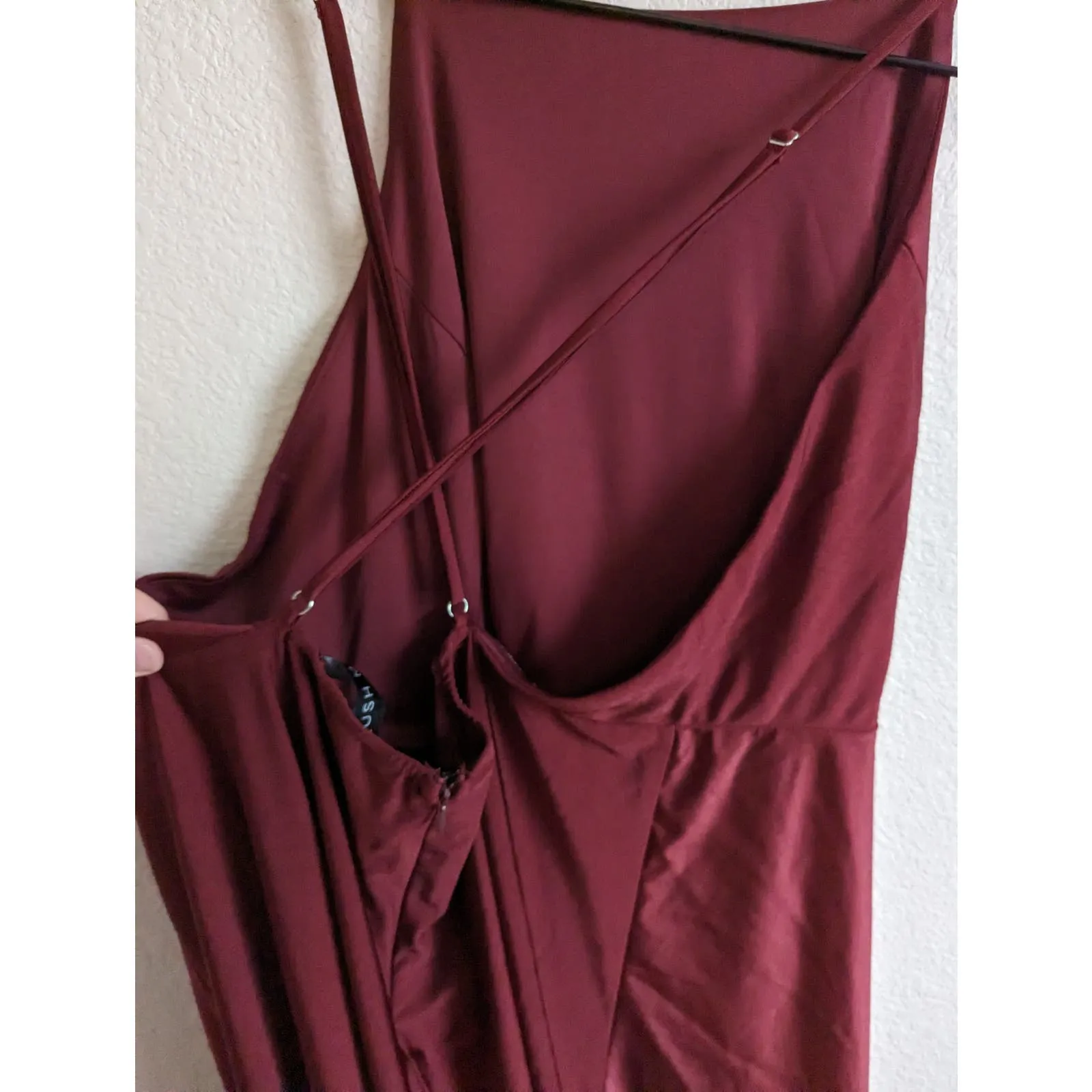 Blush Mark Womens Sz 2X Burgundy Red Formal Maxi Dress Low Back Slinky