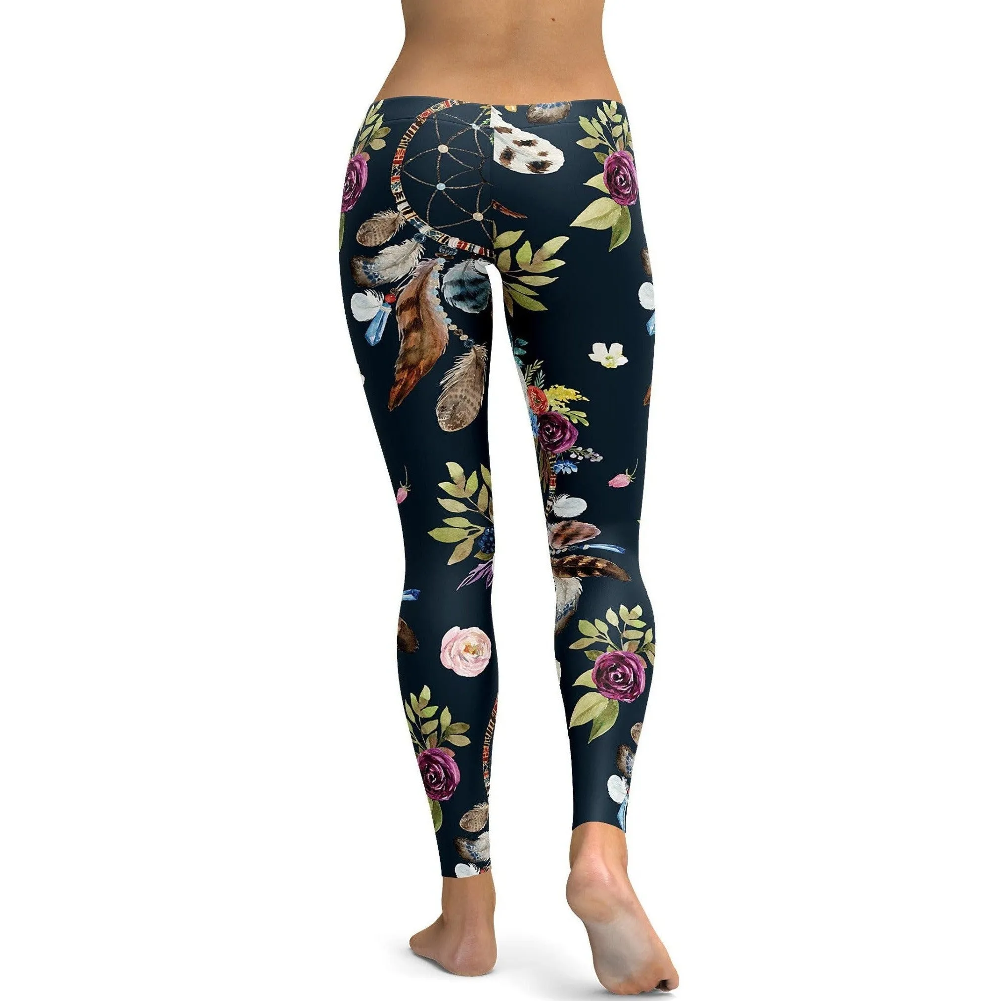 Boho Dreamcatcher and Flowers Leggings