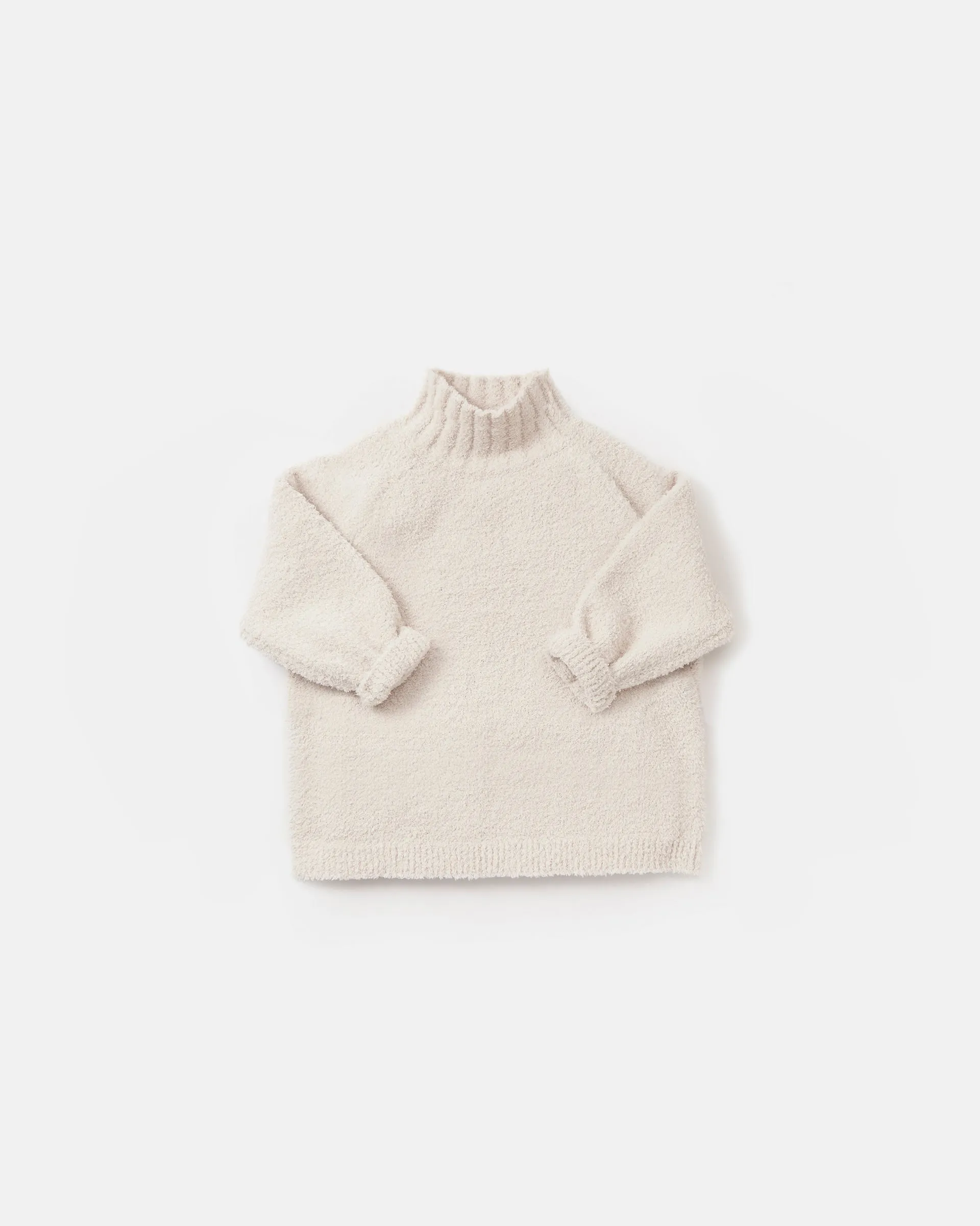 Boxy Mock Neck Sweater - Fuzzy