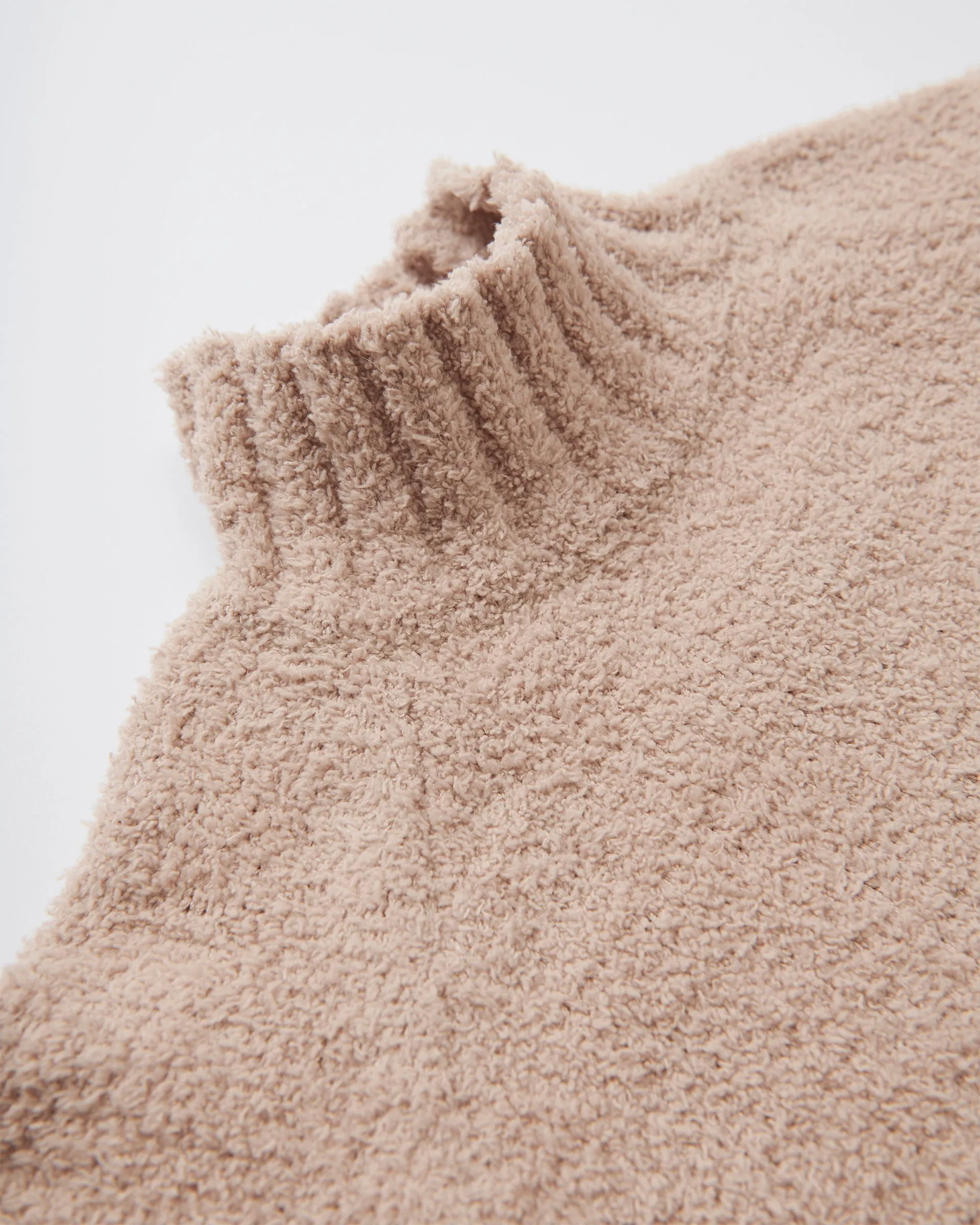 Boxy Mock Neck Sweater - Fuzzy