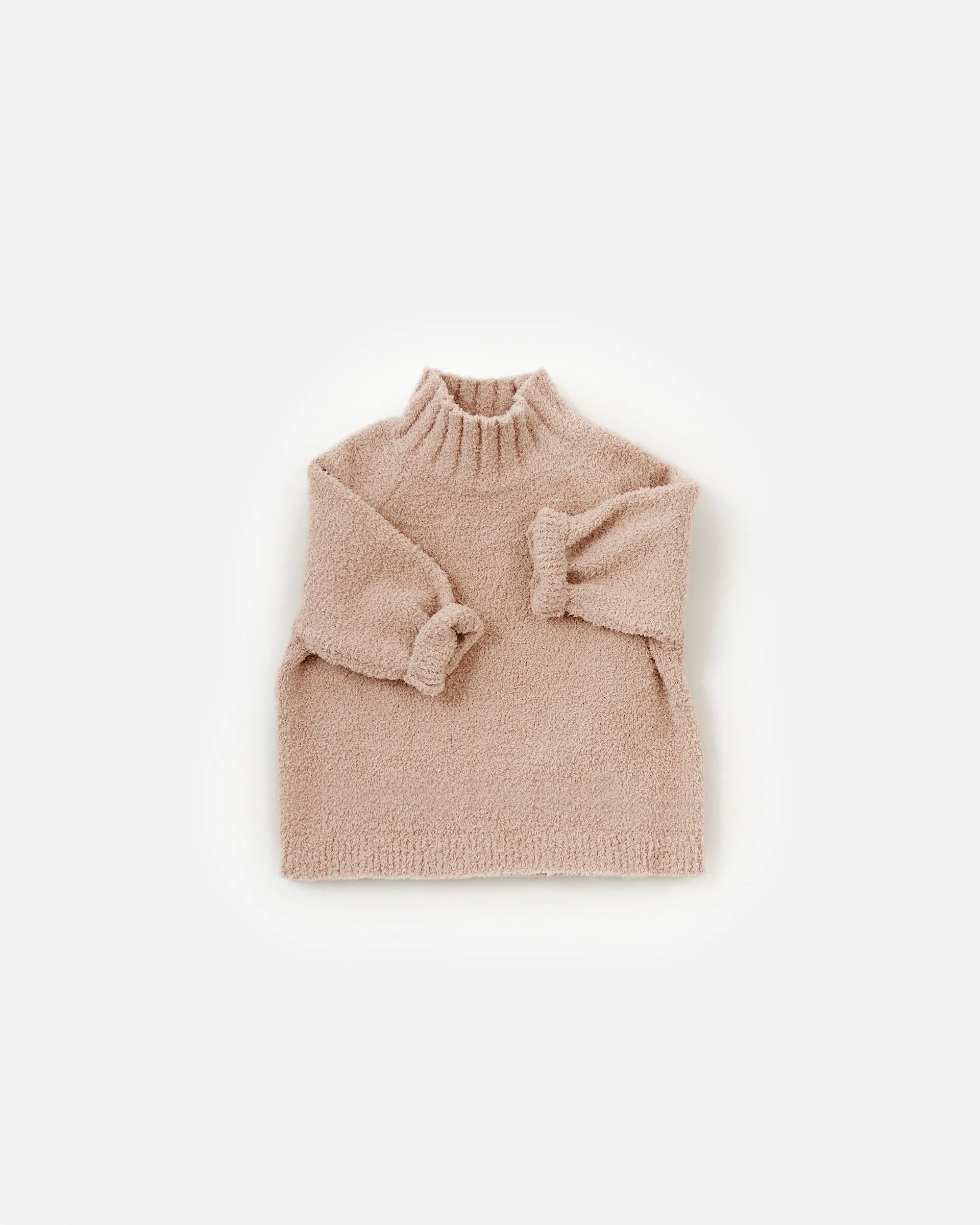 Boxy Mock Neck Sweater - Fuzzy