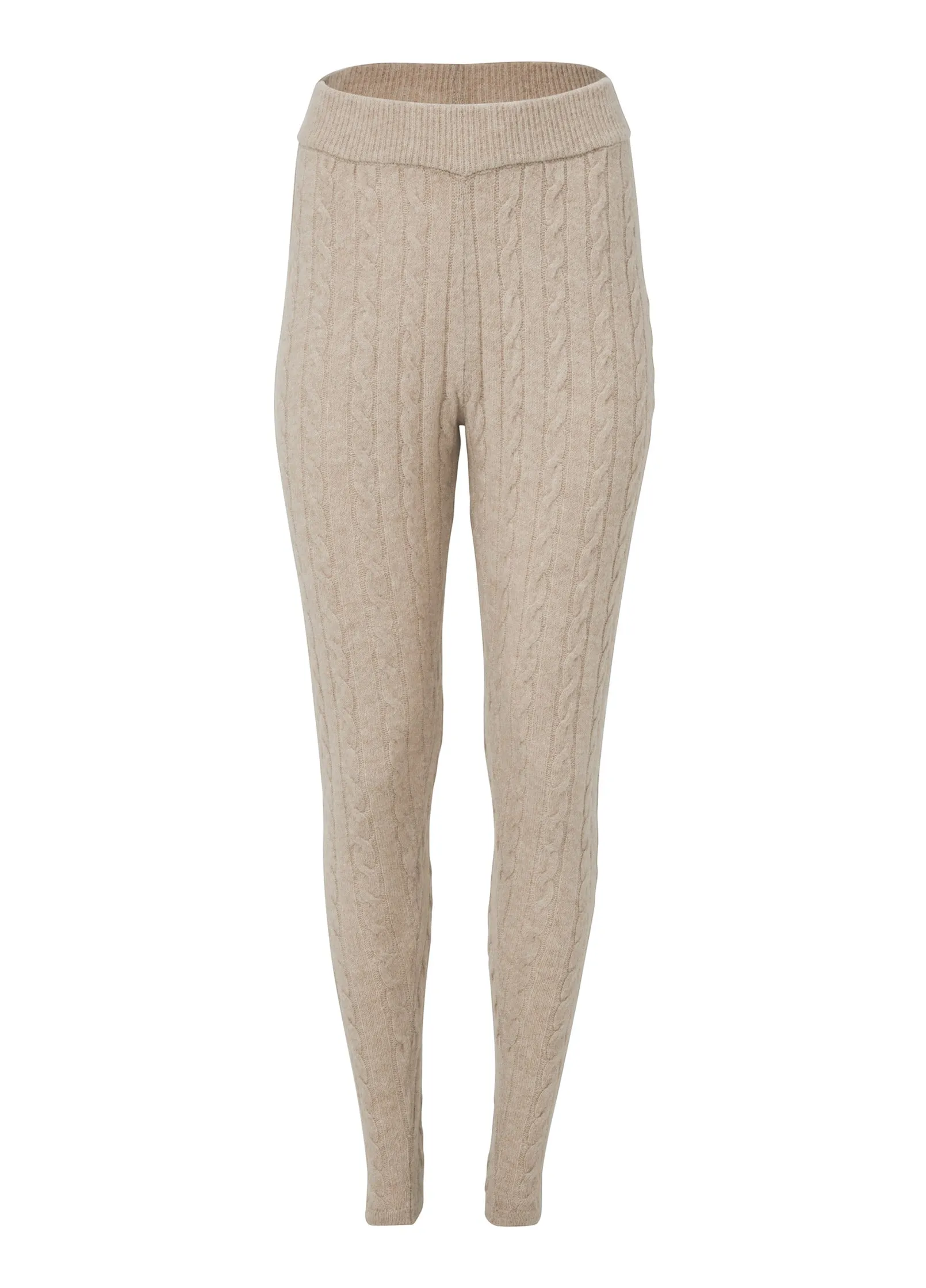 Cable Knit Leggings - Oatmeal Heather