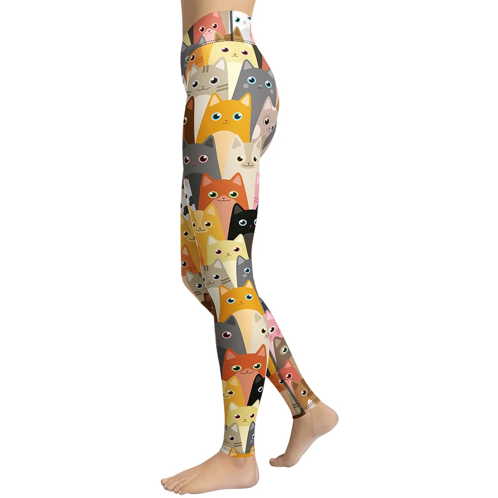 Cartoon Cats Yoga Leggings