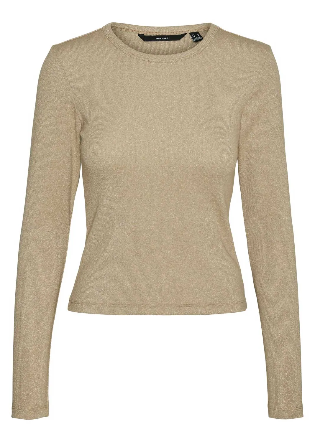 Chloe Lurex Long Sleeve Top in Gold