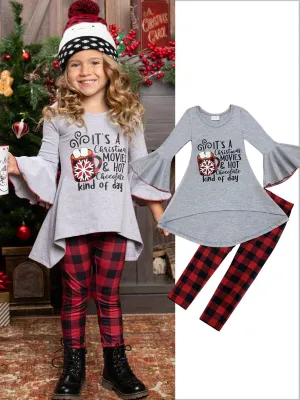 Christmas Movies And Hot Chocolate Plaid Legging Set