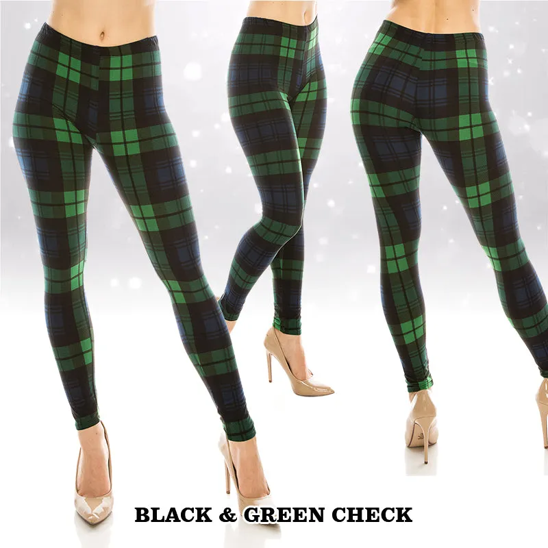 Christmas Patterned Ultra Soft Leggings (Regular/Plus Size)