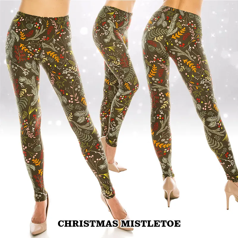 Christmas Patterned Ultra Soft Leggings (Regular/Plus Size)