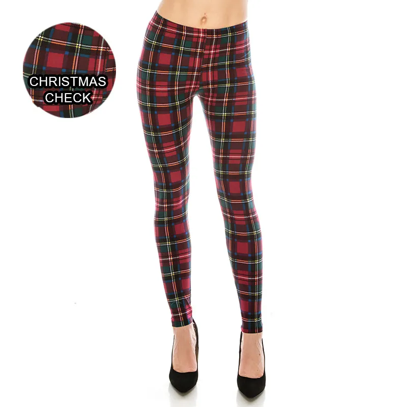 Christmas Patterned Ultra Soft Leggings (Regular/Plus Size)