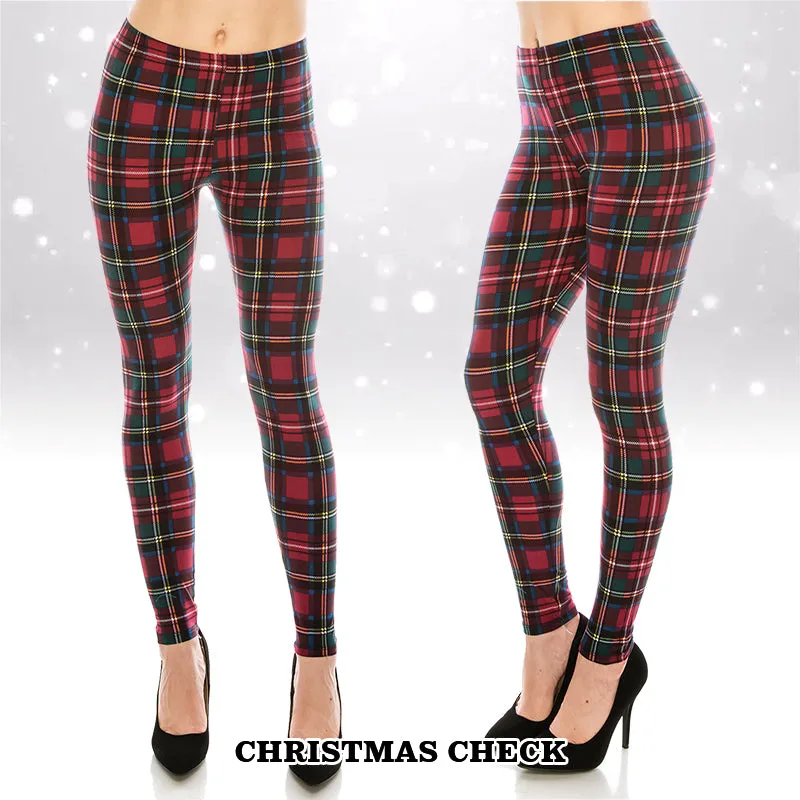 Christmas Patterned Ultra Soft Leggings (Regular/Plus Size)