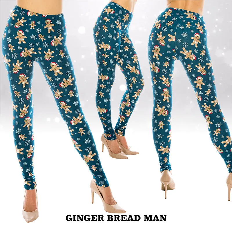 Christmas Patterned Ultra Soft Leggings (Regular/Plus Size)