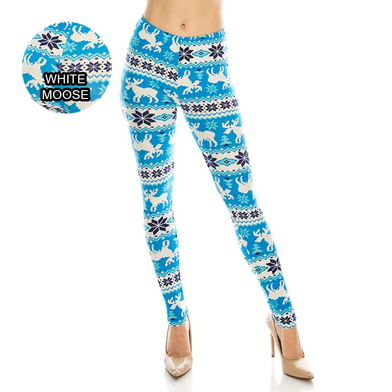 Christmas Patterned Ultra Soft Leggings (Regular/Plus Size)