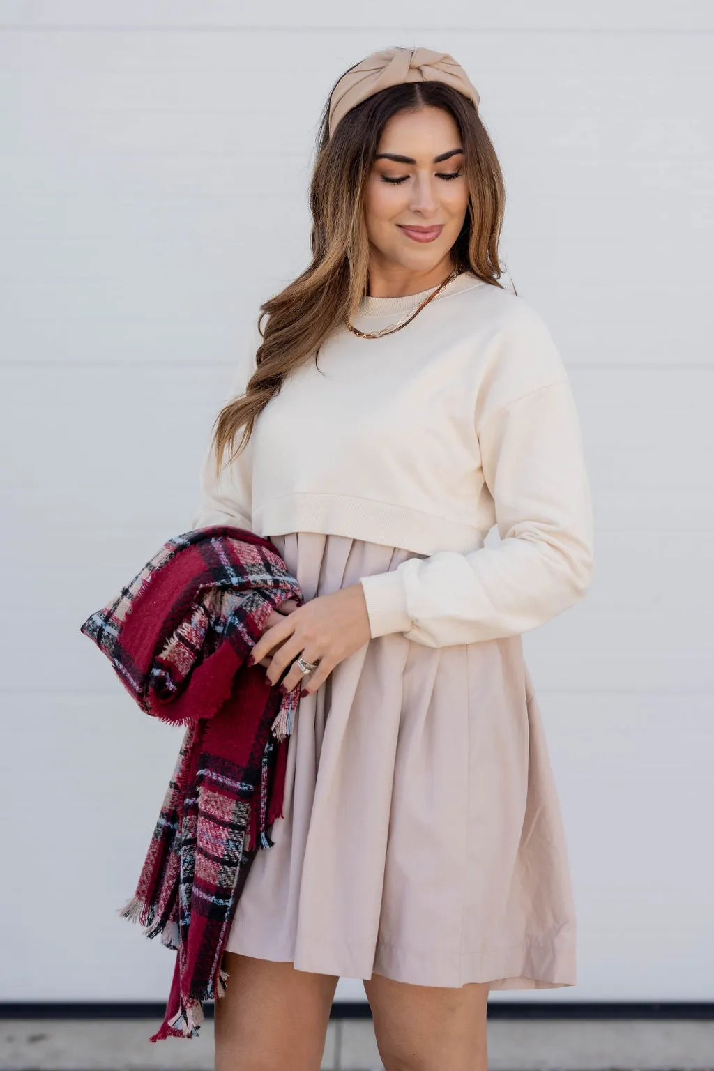 Classy Faux Layered Dress