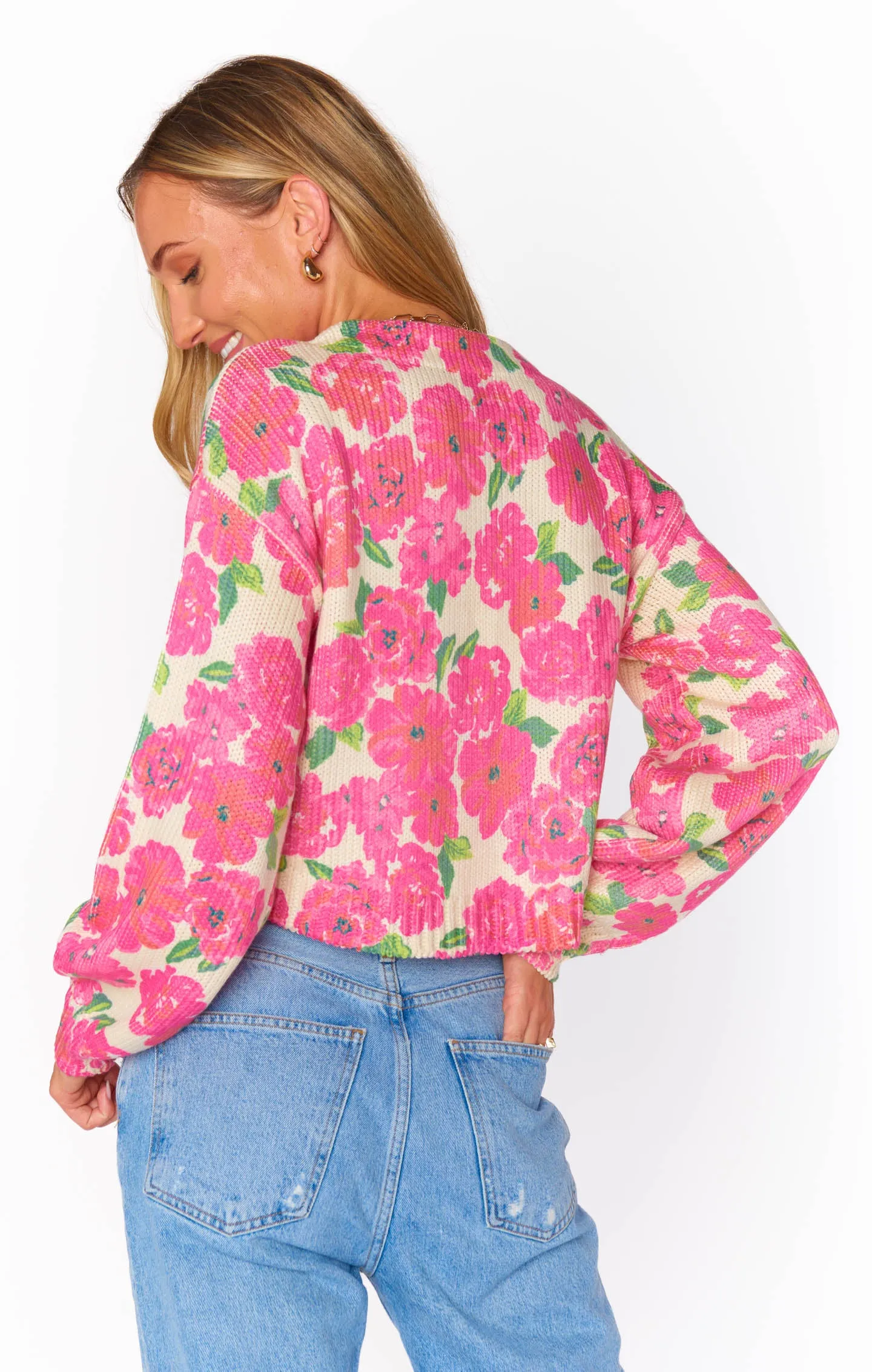 Clemmie Cardigan | Pink Floral Soiree