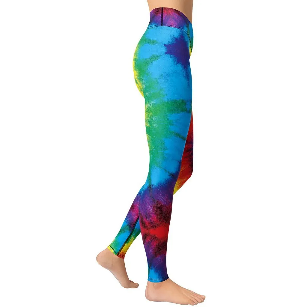 Colorful Supernova Tie Dye Yoga Leggings