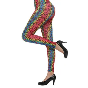 Colourful Leopard Print Leggings - One Size