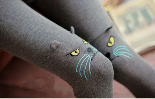 Cotton Stereoscopic Cat ear design Slim 9 Minutes Pants Leggings