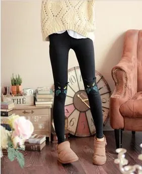 Cotton Stereoscopic Cat ear design Slim 9 Minutes Pants Leggings